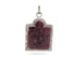 Pave Diamond Ruby Carved Art Deco Pendant, (DRB-7123)
